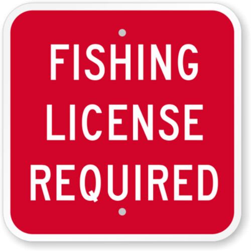Fishing License Required Sign meitu 2